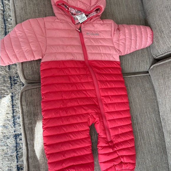 Columbia Floral Pink and Red Baby Snowsuit - Picture 1 of 4